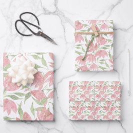 Blume auf dem Feld sind in rosa gestrichen Geschenkpapier Set