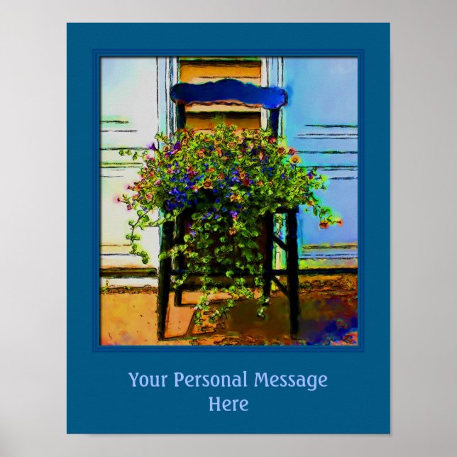 Blume auf dem Stuhl erstellen Sie Ihr eigenes Ange Poster (Vorne)