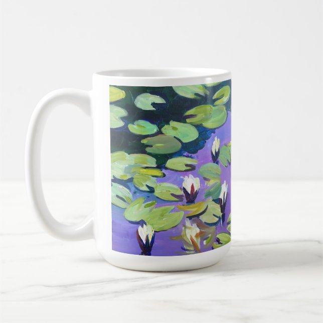 Blume auf dem Teich im Stil von Monet Kaffeetasse (Links)