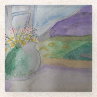 Blume auf dem Windows Glasuntersetzer