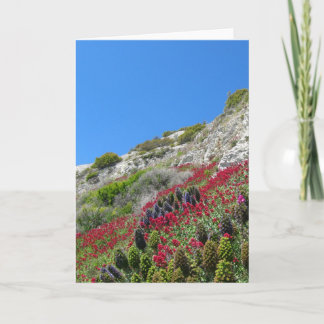 Blume auf der Hill-Grußkarte Karte