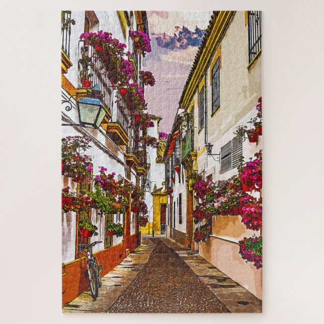 Blume auf der Straße. Córdoba, Andalusien, Spanien Puzzle (Vertikal)