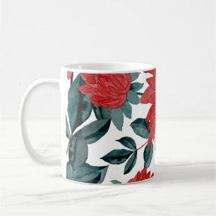 Blume auf der Wiese: Vintage Wasserfarbe nahtlos Kaffeetasse