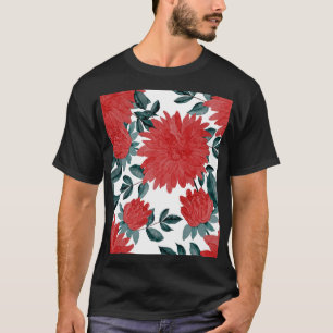 Blume auf der Wiese: Vintage Wasserfarbe nahtlos T-Shirt