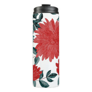 Blume auf der Wiese: Vintage Wasserfarbe nahtlos Thermosbecher