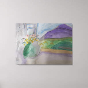 Blume auf der Windows-gesteppten Leinwand