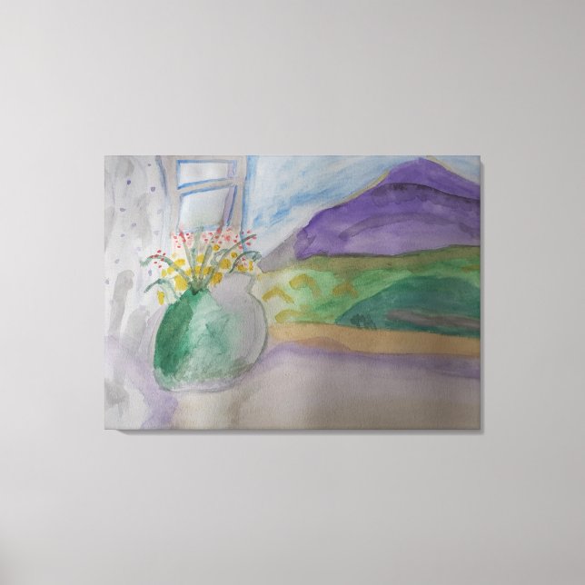 Blume auf der Windows-gesteppten Leinwand (Vorderseite)