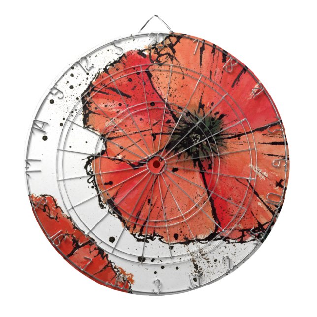 Blume auf einem weißen Hintergrund Dartscheibe (vorne)