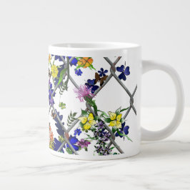 Blume auf einem Zaun Jumbo-Tasse