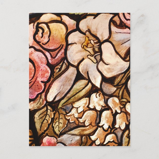 Blume auf Glas gestrichen Postkarte (Vorderseite)