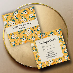 Blume auf Goldsalon-Haarstylist-Makeup Terminkarte