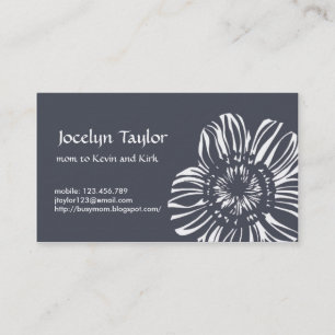 Blume auf grauem Hintergrund Telefonnummerkarte