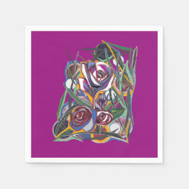 Blume auf lila Hintergrund Serviette