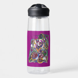 Blume auf lila Hintergrund Trinkflasche