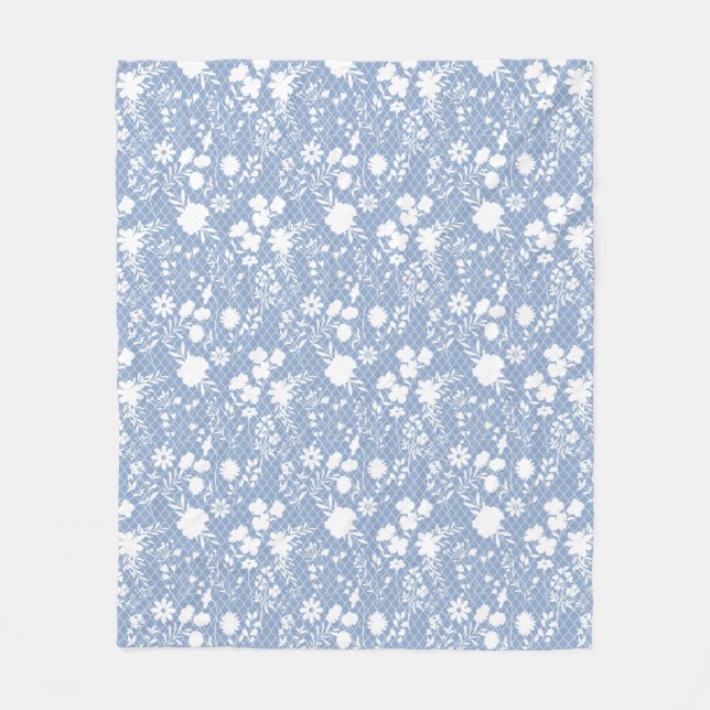 Blume auf net 01.bx4 Lblue BG Fleecedecke (Vorderseite)
