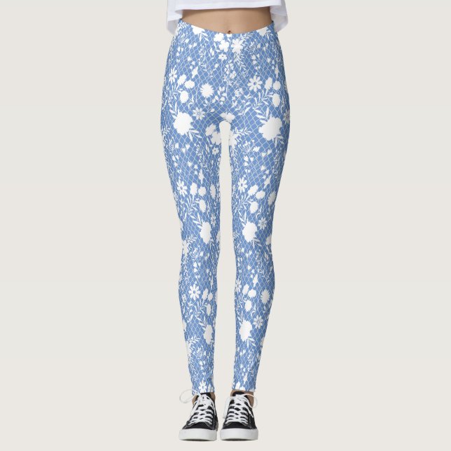 Blume auf net 01.bx4 Lblue BG Leggings (Vorderseite)