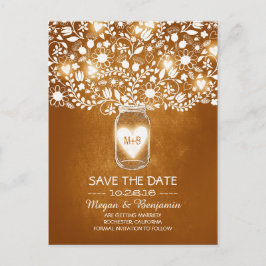 Blume auf orangefarbenen Postkarten