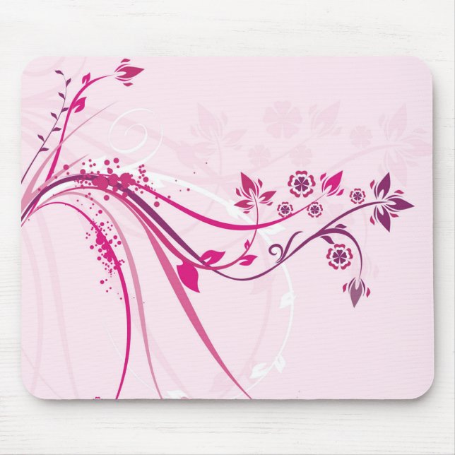 Blume auf Rosa - Mousepad (Vorne)