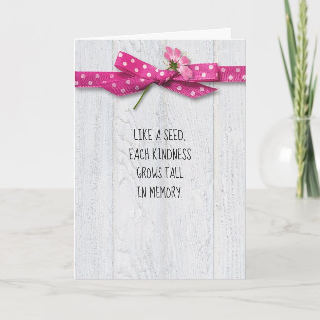 Blume auf rosa Polka Dotbow Vielen Dank Karte (Vorderseite)