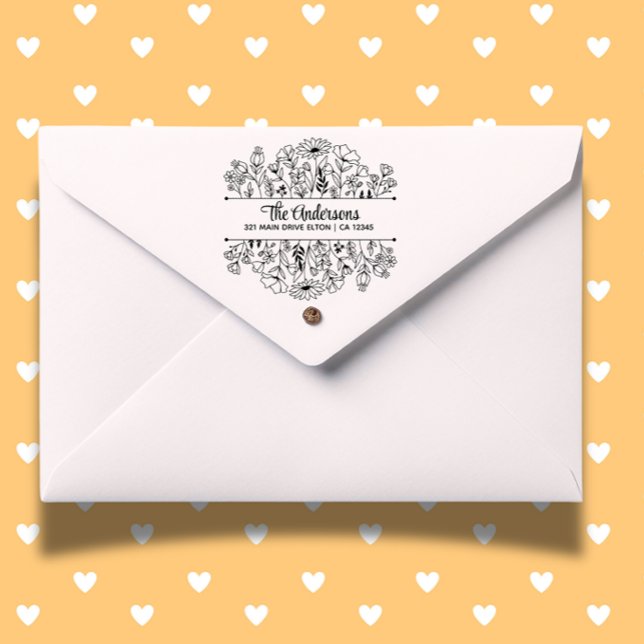 Blume Aufteilen von Monogramm-Theme Gummistempel (Personalize your crafts with a floral split monogram rubber stamp.)