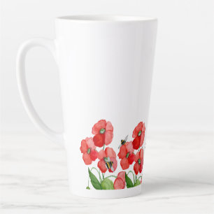 Blume aus Aquarelltuch und niedliche Hummel Milchtasse