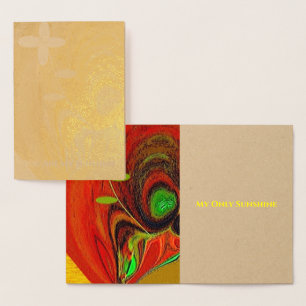 "Blume aus Baumstumpf"-Fußkarte Folienkarte