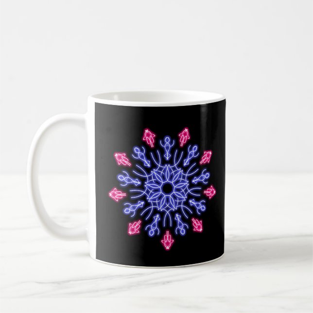 Blume aus blauem und rotem Neon Tasse (Links)