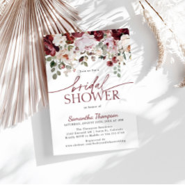 Blume aus Burgund Rosa, Blumenmotiv, Brautparty Einladung