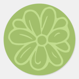 Blume aus dem Garten Grün Runder Aufkleber