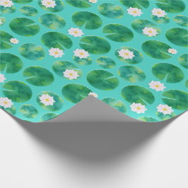 Blume aus der White Water Lilie & Lily Pad Muster Geschenkpapier