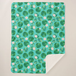 Blume aus der White Water Lilie & Lily Pad Muster Sherpadecke