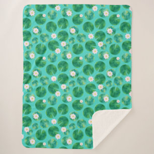Blume aus der White Water Lilie & Lily Pad Muster Sherpadecke