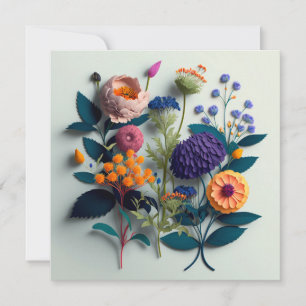 Blume aus farbenfrohen, geschnittenen Papieren