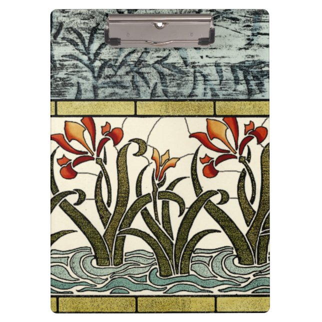 Blume aus festem Glas an der Grenze zu Tan Klemmbrett (Vorderseite)