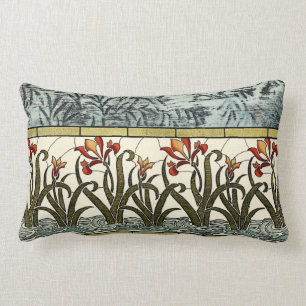 Blume aus festem Glas an der Grenze zu Tan Lendenkissen