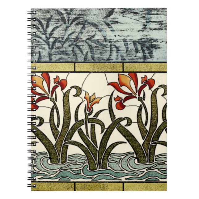 Blume aus festem Glas an der Grenze zu Tan Notizblock (Vorderseite)