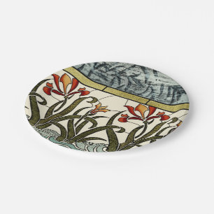 Blume aus festem Glas an der Grenze zu Tan Pappteller