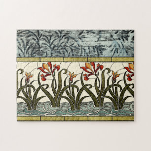 Blume aus festem Glas an der Grenze zu Tan Puzzle