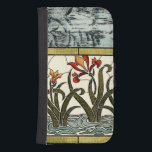 Blume aus festem Glas an der Grenze zu Tan Phone Geldbeutel<br><div class="desc">Es handelt sich um ein hübsches Buntglasstück mit Blume,  die unten aus stilisiertem Wasser wachsen und oben mit einem abstrakte Blätter. Ein wunderschöner Kauf,  der ein phantastisches Geschenk machen würde!</div>