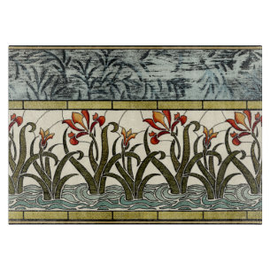 Blume aus festem Glas an der Grenze zu Tan Schneidebrett