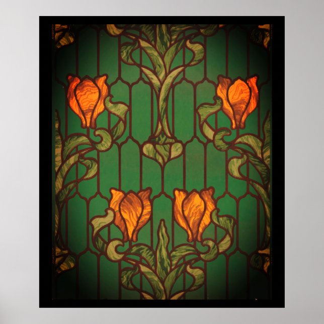 Blume aus geblümten Glas Poster (Vorne)
