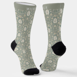 Blume aus gelbem Olive Green Floral Gelb Socken