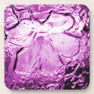 Blume aus Glas Lila Getränkeuntersetzer