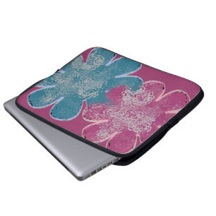 Blume aus Glas (rosa/aquamarin) Laptopschutzhülle