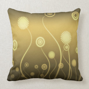 Blume aus Gold und Braun Kissen