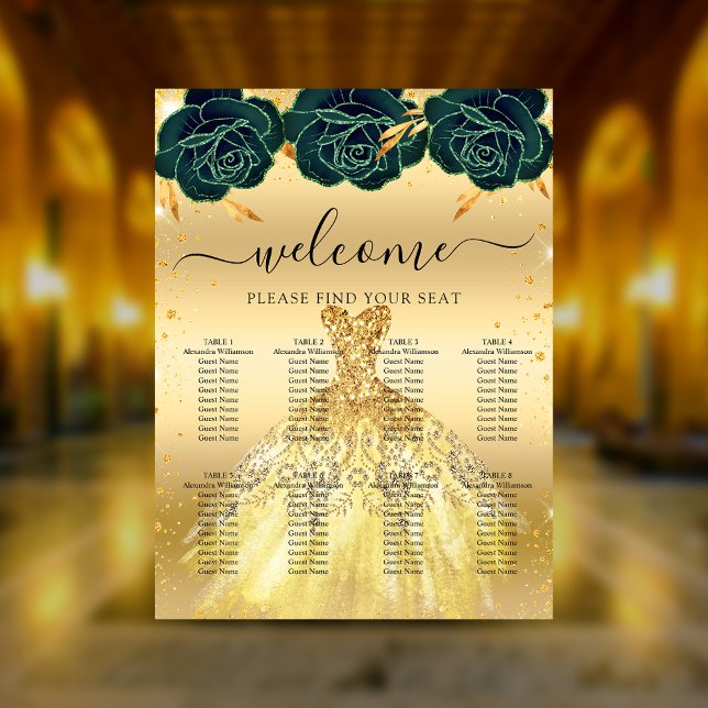 Blume aus grünem Goldkleid aus Quinceanera Poster (Von Creator hochgeladen)
