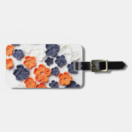 Blume aus handgefertigten Frühlingstoffen, orange Gepäckanhänger