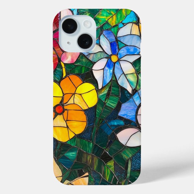 Blume aus Hartglas Art farbenfroh Blumendesign Case-Mate iPhone Hülle (Rückseite)