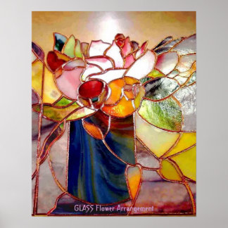 Blume aus Hartglas Elegantes Poster