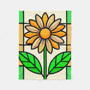 Blume aus Hartglas Fleecedecke